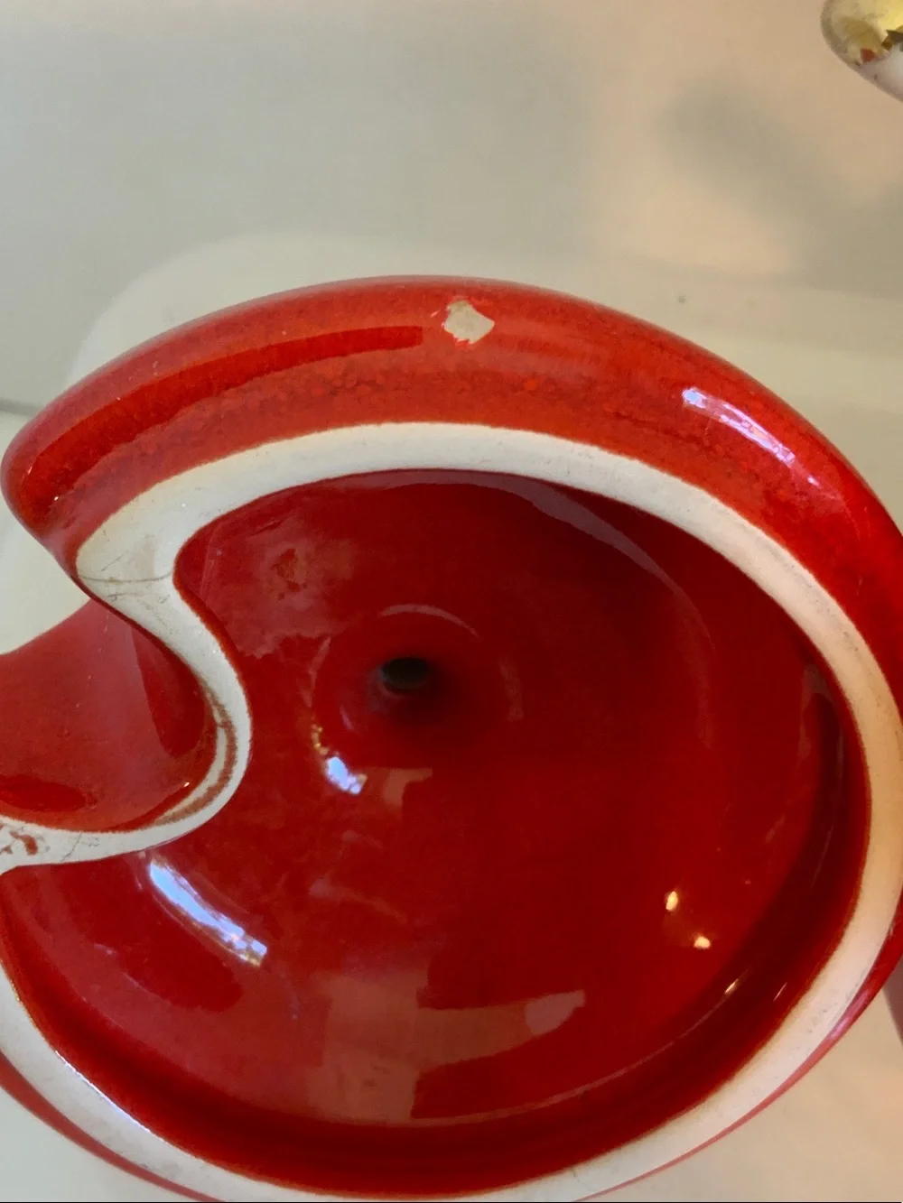 Festive Red Ceramic Holiday Sugar Jar with Spoon